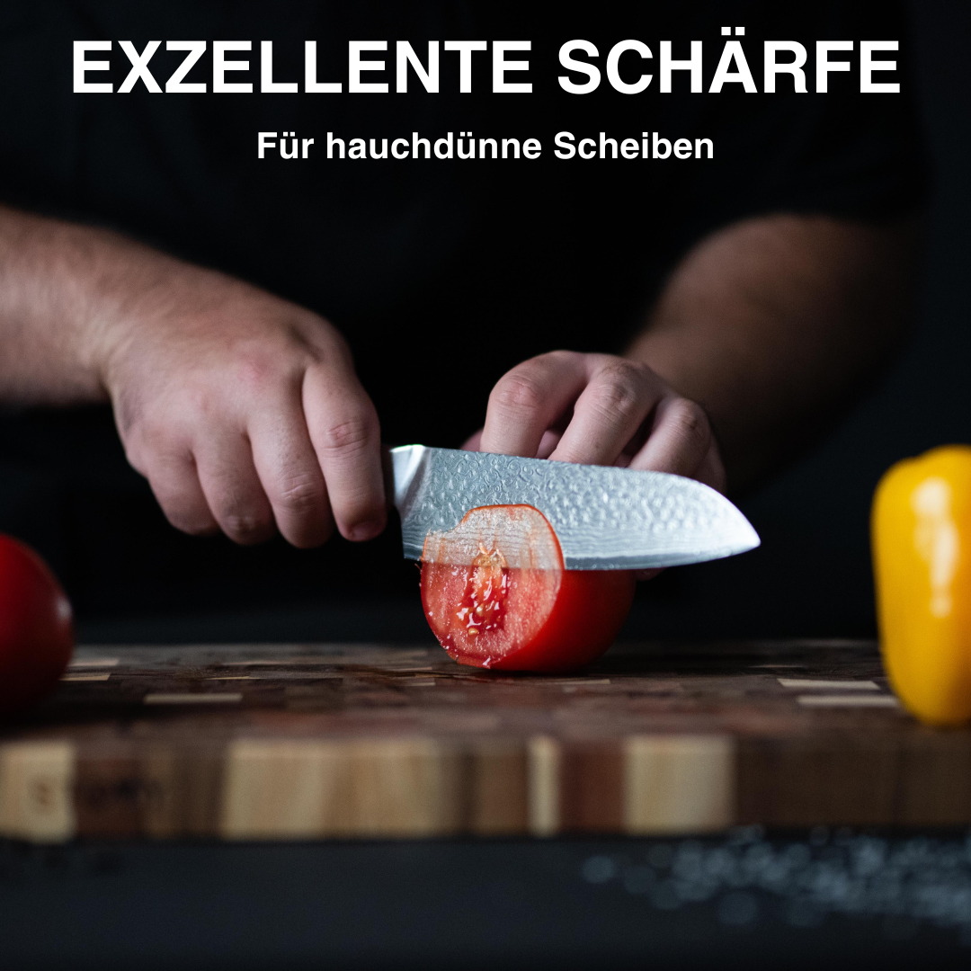 Set-Damastmesser aus Santokumesser und Kochmesser